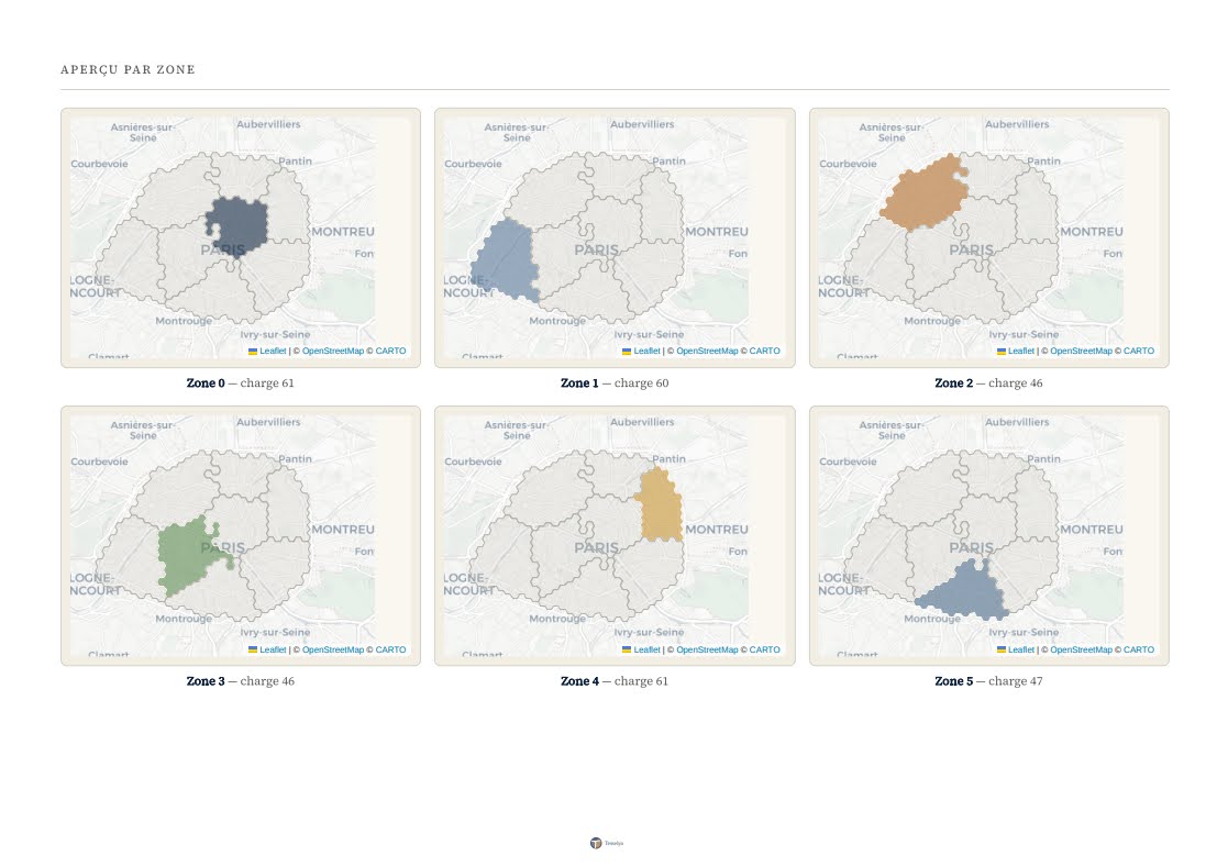 Rapport d'analyse PDF - aperçu des zones.