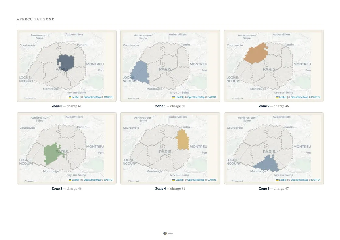 Rapport d'analyse PDF - aperçu des zones.